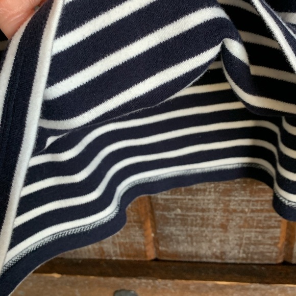 Talbots women’s dress midi navy white stripes short sleeve size medium coastal - Picture 9 of 11
